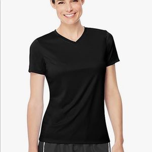 Hanes Dri Fit Black Tip in Size L